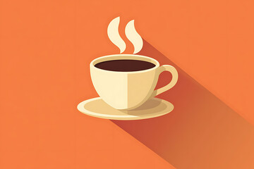 An icon of a steaming hot coffee cup with visible steam rising, representing warmth and comfort.