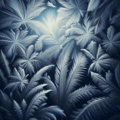 frosted feathers on glass