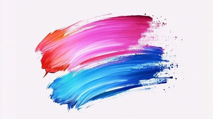 Colored strokes of acrylic paint Thick paint layers with visible brush bristle textures resembling cosmetic lipstick or heavy acrylic paint applications Vector image for design elements