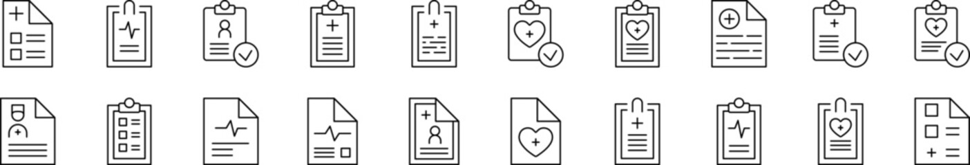 Medical Prescription Related Icon Set. Editable Stroke. Suitable for Web Sites, Books, Cards, Apps