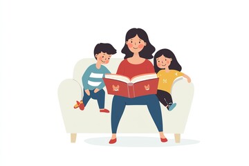 Teacher Reading to Attentive Children in a Classroom Setting – A Calm and Educational Illustration Highlighting Storytelling, Learning, and Early Childhood Education