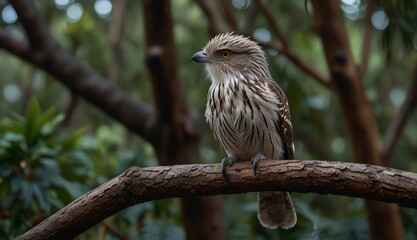 Naklejka premium Striking Bird Perched on Tree Branch
