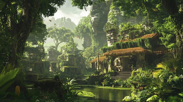 Immerse yourself in the vibrant tapestry of a tropical rainforest, where nature's wonders intertwine with technological advancements