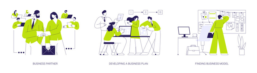 Raising money for startup abstract concept vector illustrations.