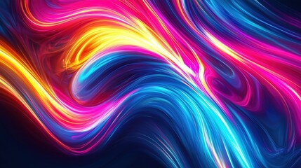 Fototapeta premium Energetic Abstract Neon Swirls Background for Nightlife Promotions and Futuristic Designs
