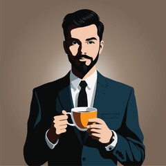 man drinking coffee