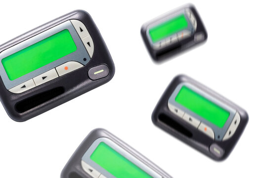 Pagers on a white background
