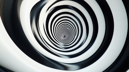 Obraz premium Hypnotic Black and White Spiral Pattern - Edgy Design for Fashion Branding, Posters, and Digital Art