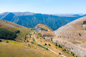 Beautiful summer view of a mountain village - Lukomir village on Bjelasnica mountain