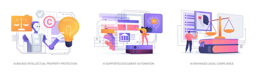 AI tools in Legal Services abstract concept vector illustrations.