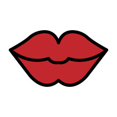 Lips Vector Filled Icon Design