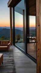 A modern glasswalled cabin