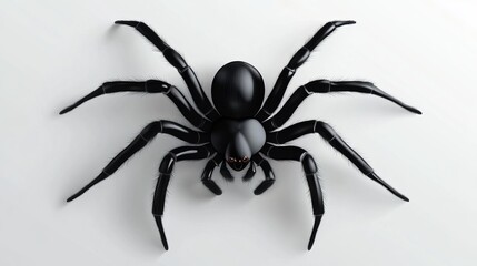 Fototapeta premium Realistic 3D black spider Ideal for adding a creepy Halloween vibe to advertisements or celebration concepts