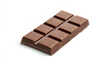 Fototapeta premium A delicious chocolate bar, all by itself, on a white background.