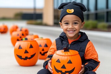 Halloween theme in school encourages community involvement with a Halloween charity event or food drive