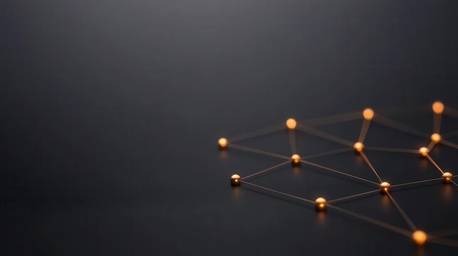 A glowing chart with connected lines forming a banner, symbolizing collaborative teamwork and business organization