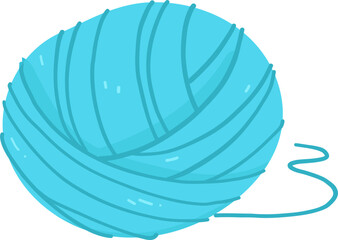 hand drawn blue skein of thread