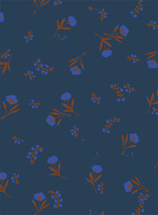 Flowers seamless pattern. vector illustration. Abstract flowers, floral vector with leaves
