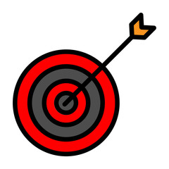 Archery Target Vector Filled Icon Design