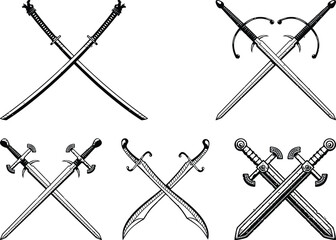 Crossed Swords Drawing Set