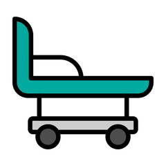 Hospital Bed Vector Filled Icon Design