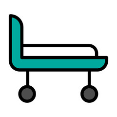 Patient Bed Vector Filled Icon Design