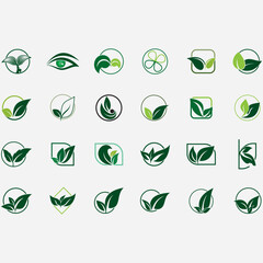 vector image illustration of a collection of leaf logos