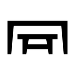 Wooden Table Solid Icon