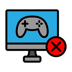 Game Over Vector Filled Icon Design