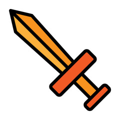 Sword Vector Filled Icon Design