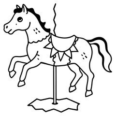 Eerie Ghostly Carousel Horse - Vector Art