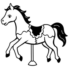 Eerie Ghostly Carousel Horse - Vector Art