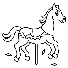 Eerie Ghostly Carousel Horse - Vector Art