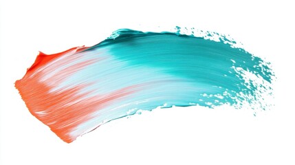 A vibrant turquoise coral flat bone oil paint stroke is elegantly applied against a white background