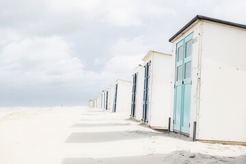 Beachhouses on the dutch island of Texel, The Netherlands.