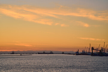 industrial area of ​​Taranto with the Ilva steelworks in the background