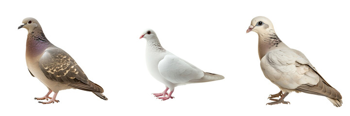 Set of a dove isolated on transparent background