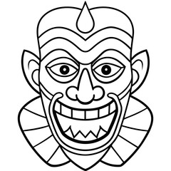 
Intricate Voodoo Mask Vector with Sinister Expression