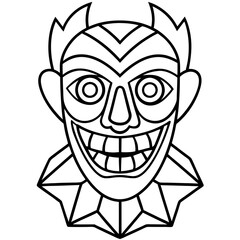 
Intricate Voodoo Mask Vector with Sinister Expression