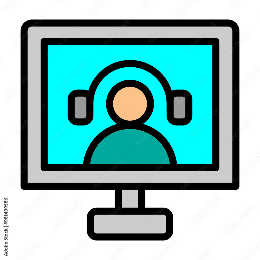 Wall mural virtual assistant vector filled icon design