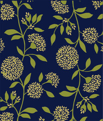 Flowers seamless pattern. vector illustration. Abstract flowers, floral vector with leaves