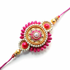 happy Raksha Bandhan pink color
