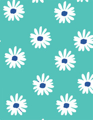 Flowers seamless pattern. vector illustration. Abstract flowers, floral vector with leaves