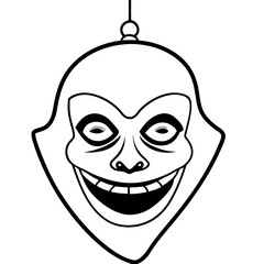 Ghostly Shadow Beyond a Shattered Window – Vector Art