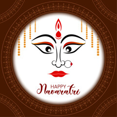 Religious Hindu festival Happy Navratri durga puja  background vector design