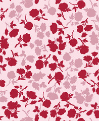 Flowers seamless pattern. vector illustration. Abstract flowers, floral vector with leaves