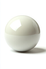 White bocce ball with a smooth finish on a white background