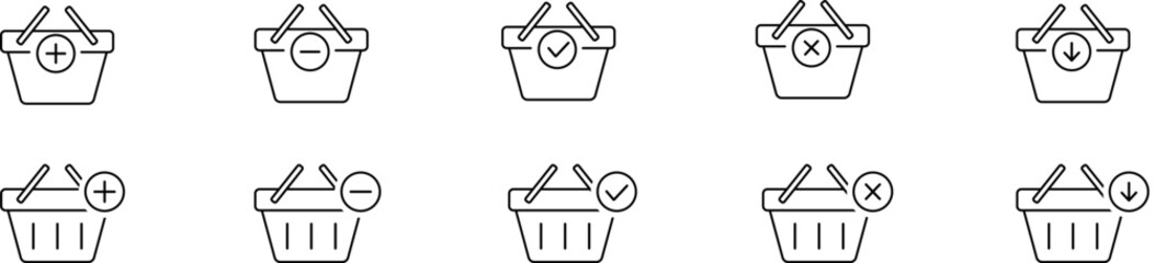 Shopping cart icon set.Shopping cart symbols collection. add your purchases to the cart Vector 