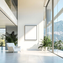 Modern Interior with Plants and Scenic View
