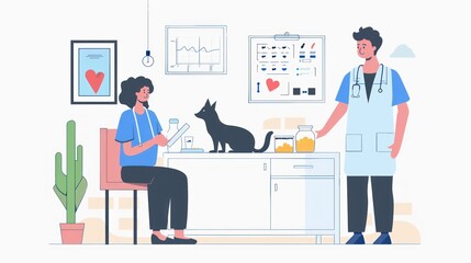 Vet Examination Illustration